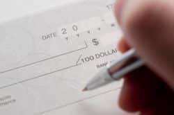Closeup of pen to check