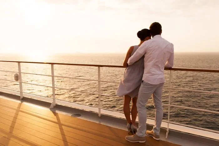 couple on a celebrity cruise line ship