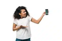 Girl mad at Apple photos on phone