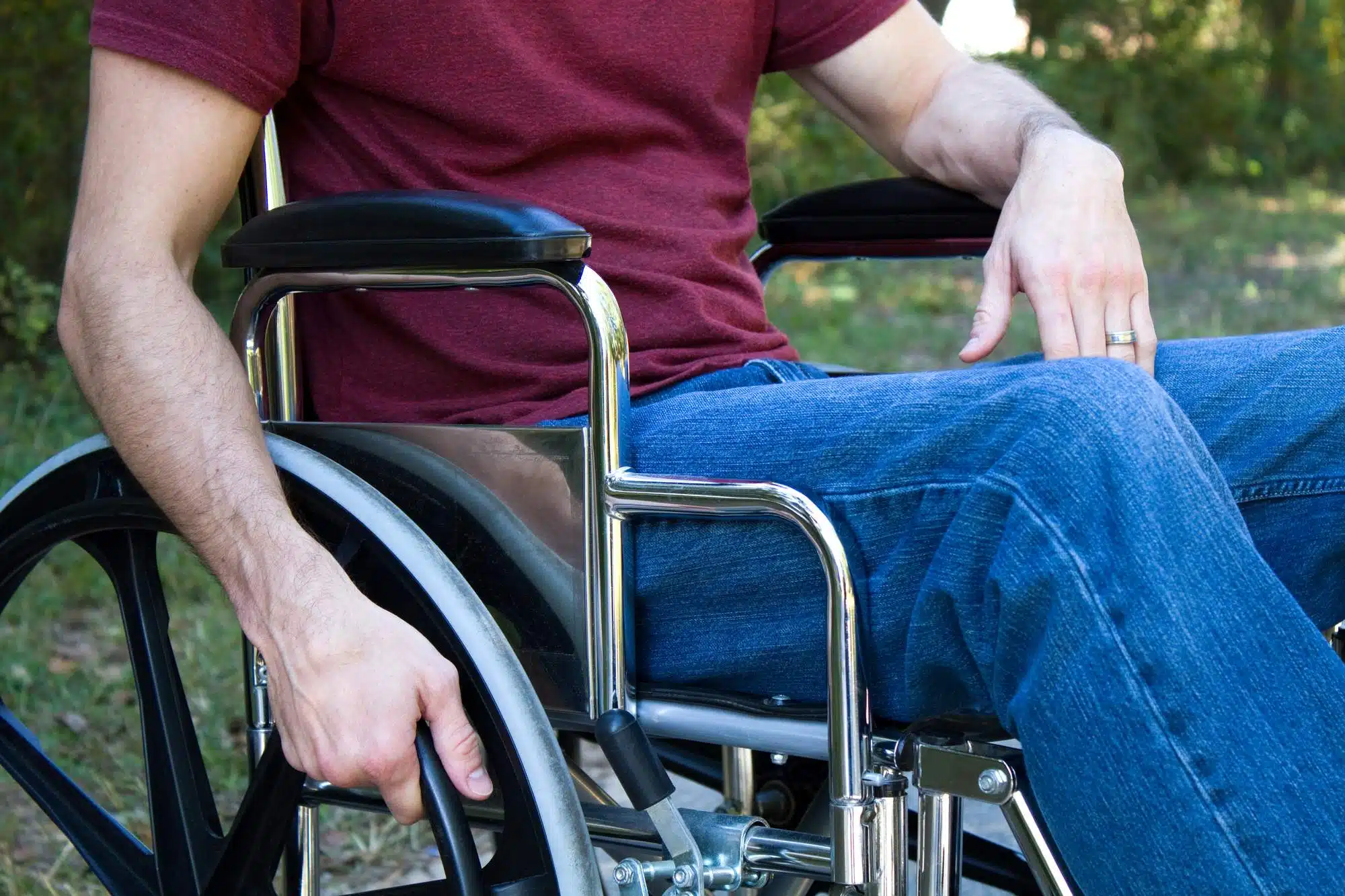 man in wheelchair after long term disability