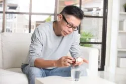 man taking Country Farms Farm Fresh Nutrition supplements 
