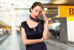 United Airlines employees stewardess upset