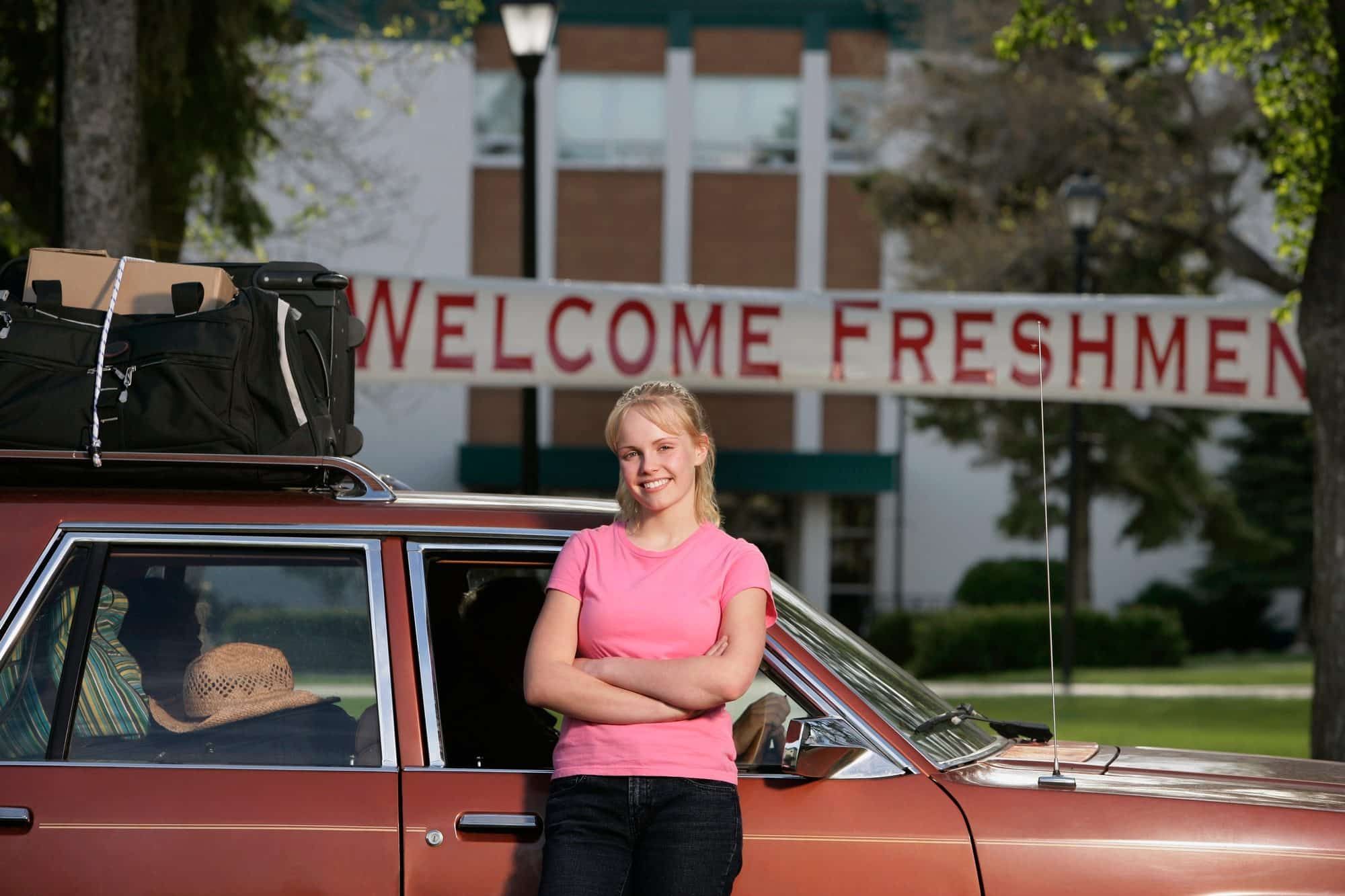 A student arrives to begin college.
