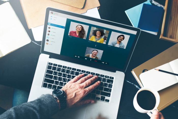 employees on zoom video conference