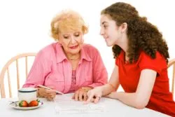 Florida voters look over ballot