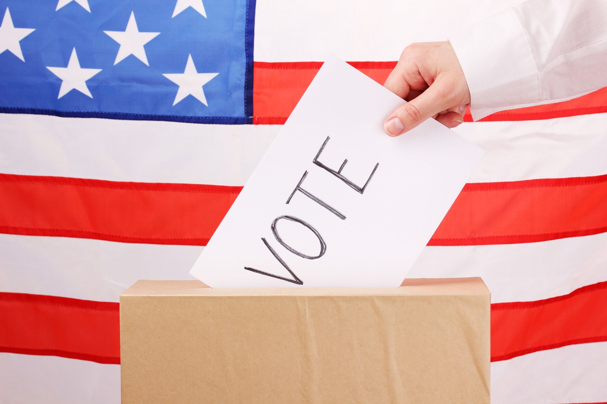 person filling out vote ballot