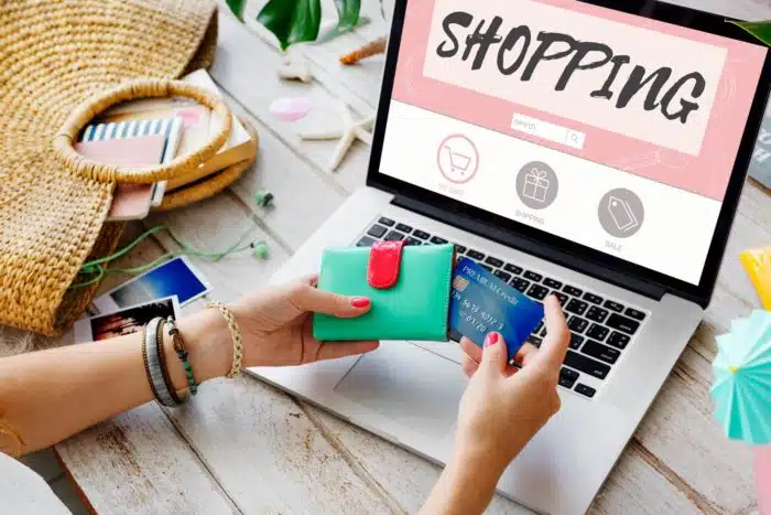 woman shopping on Nasty Gal clothing website