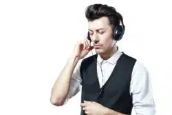 Man wearing headphones