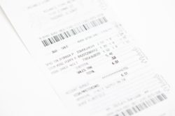 Close up photo of a receipt