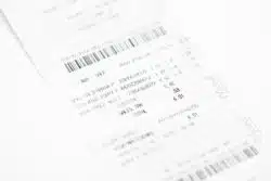 Close up photo of a receipt
