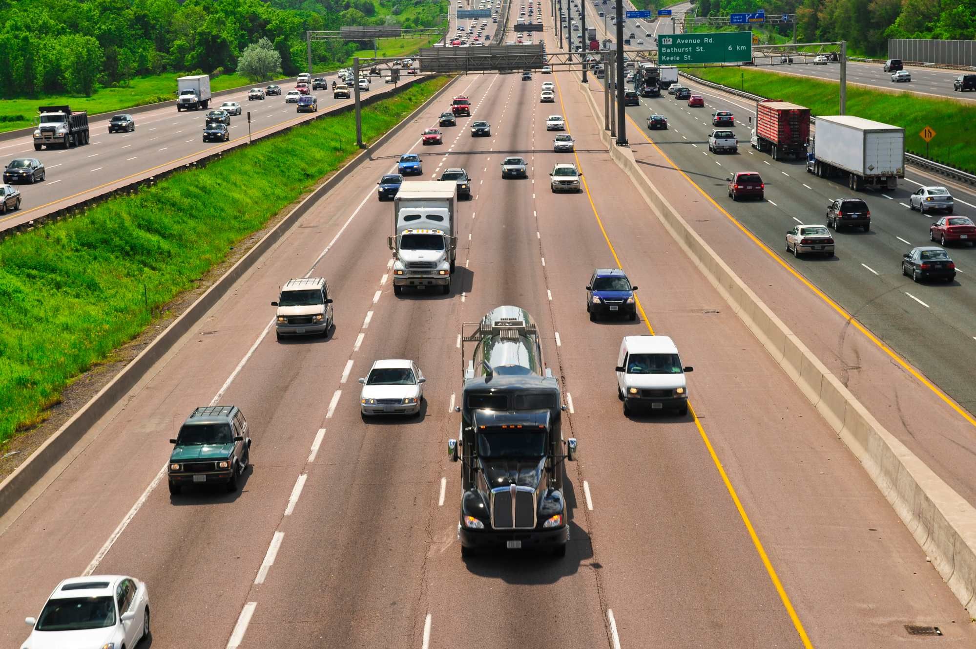 cars and trucks on highway