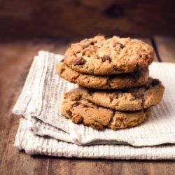 Jimmy John's chocolate chunk cookies on a napkin