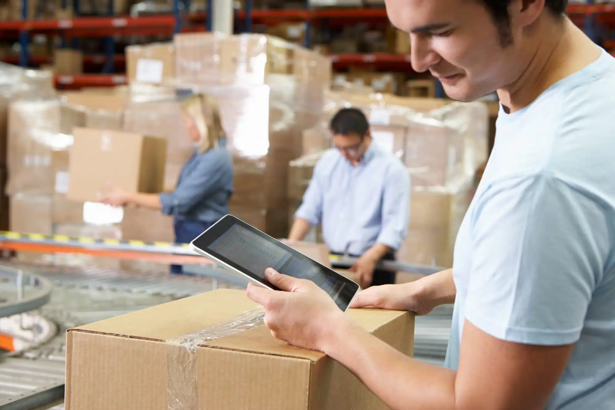 male worker in warehouse