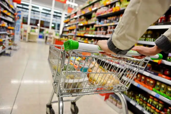 Walmart shopper with cart