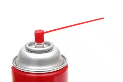 Aerosol spray can with long nozzle