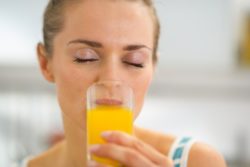drinking Crystal Light juice