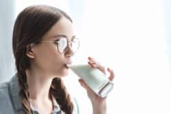 drinking WestSoy soy milk