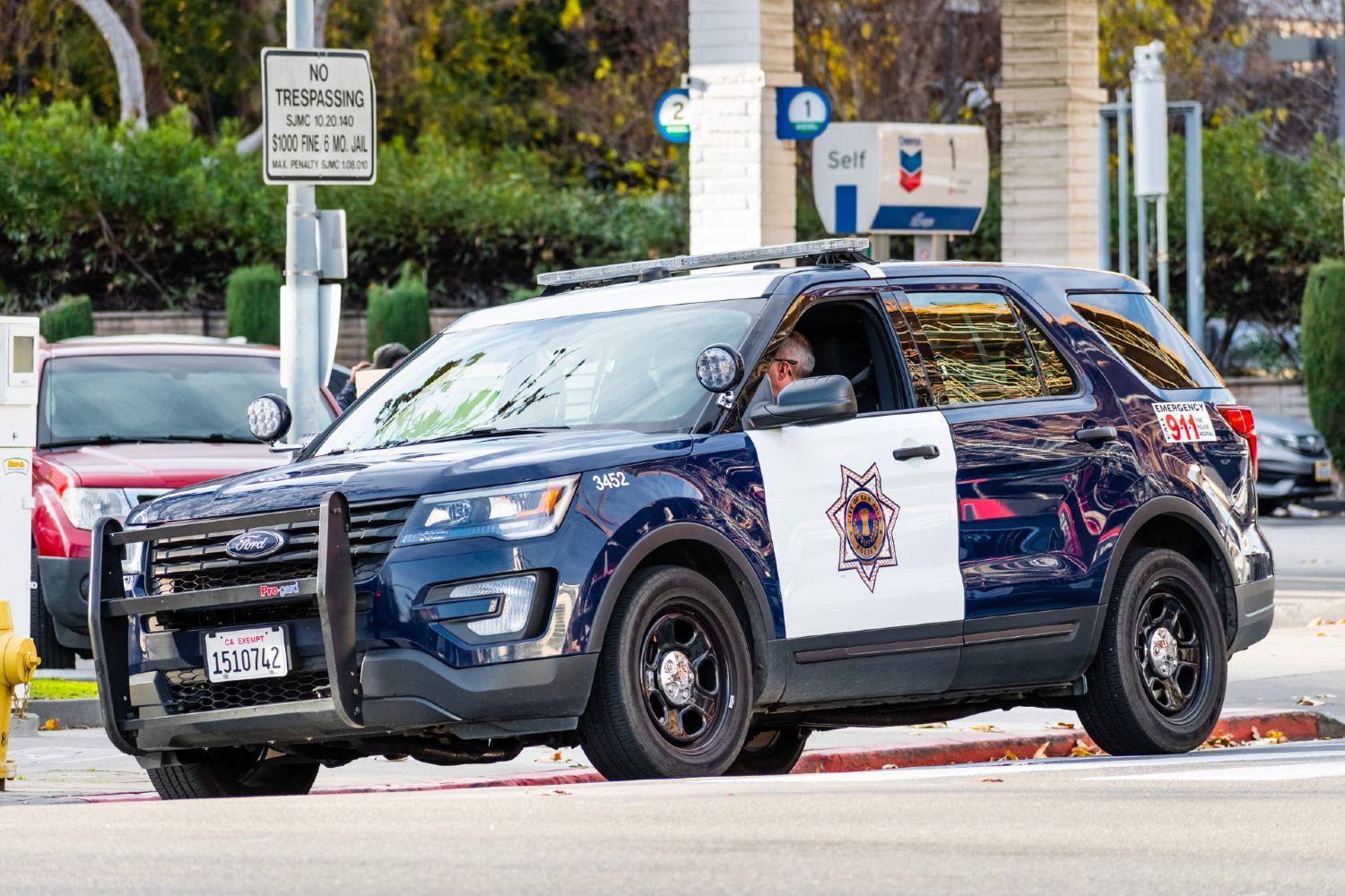 San Jose Police Department vehicle parked on a street