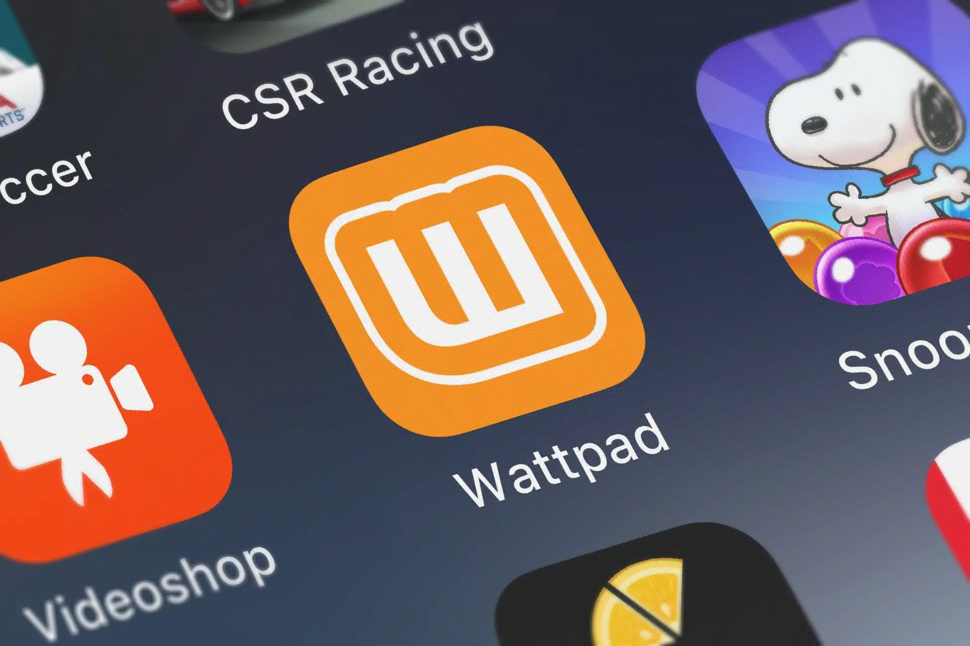 Wattpad app on screen