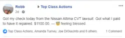 Nissan transmission payments for Altima drivers.