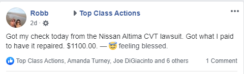 Nissan transmission payments for Altima drivers.