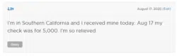 Nissan settlement payment received by claimant.