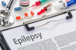 Epilepsy diagnosis on clipboard