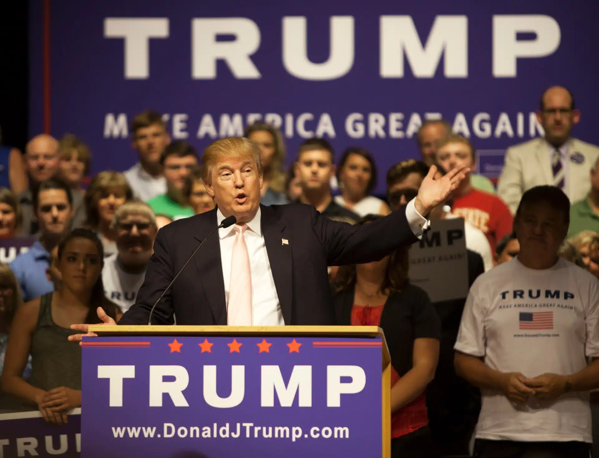 President Donald Trump speaks at campaign rally - voting by mail