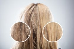 Hair before and after keratin