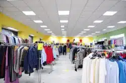 racks of clothes on sale