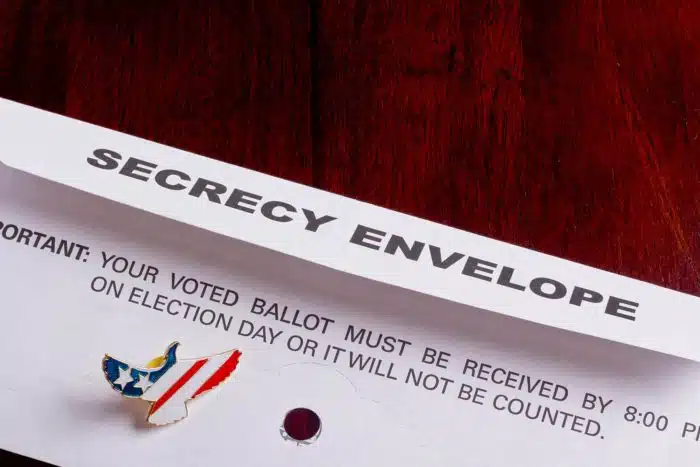 voter secrecy envelope for mail in ballot