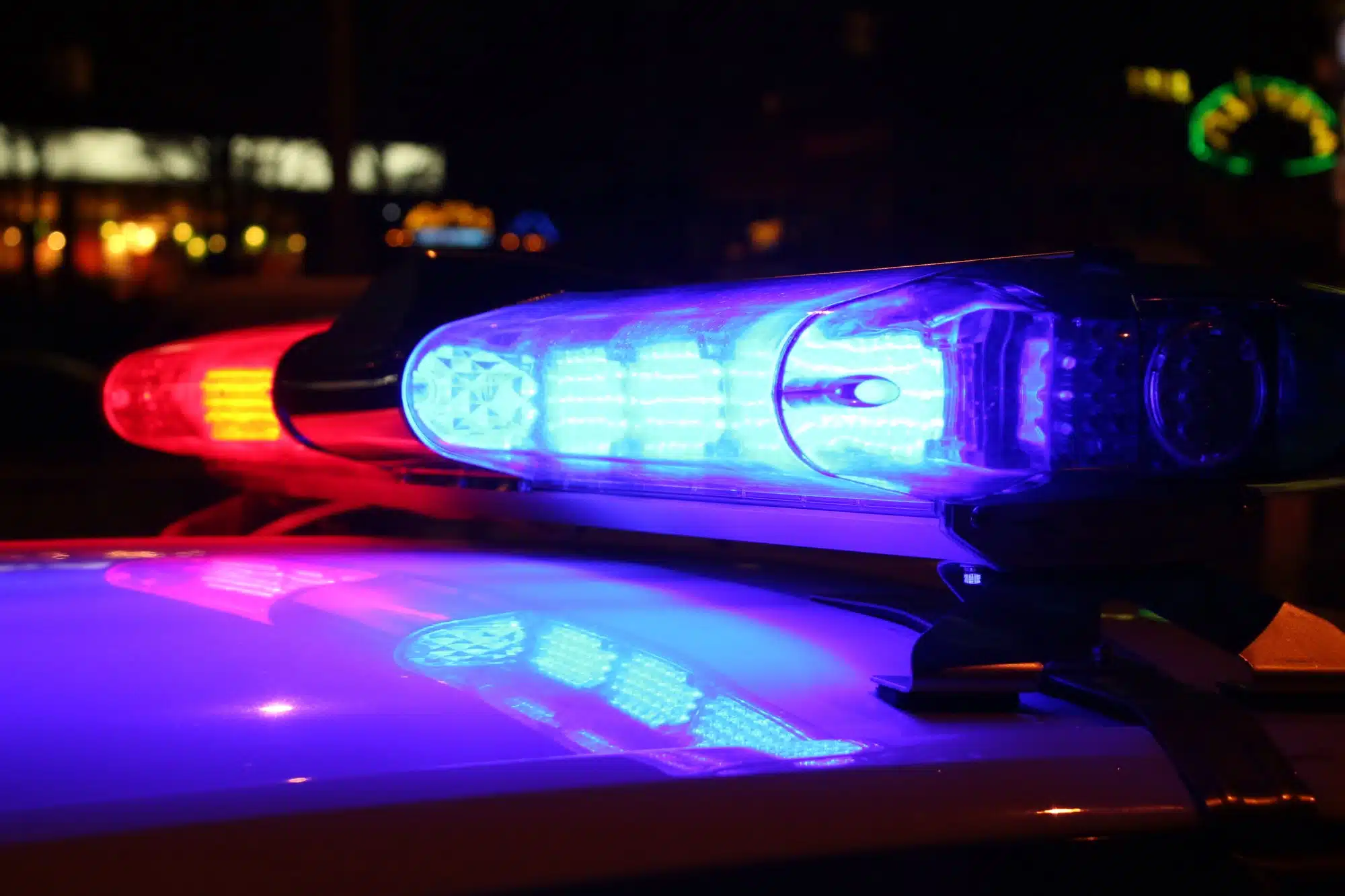 police lights on vehicle