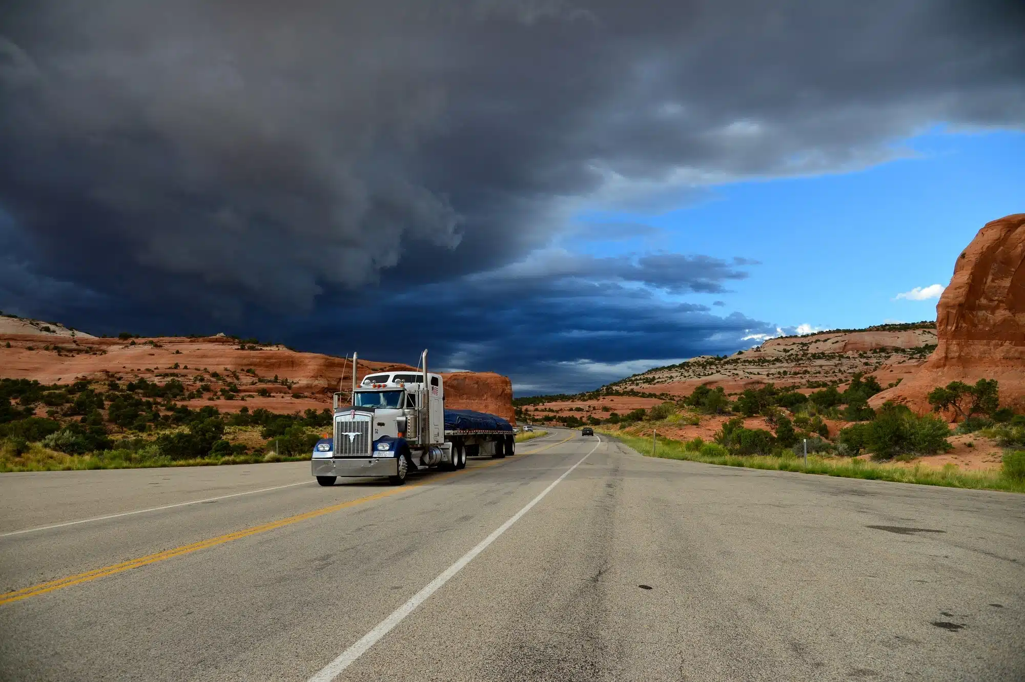 eighteen wheeler on the road