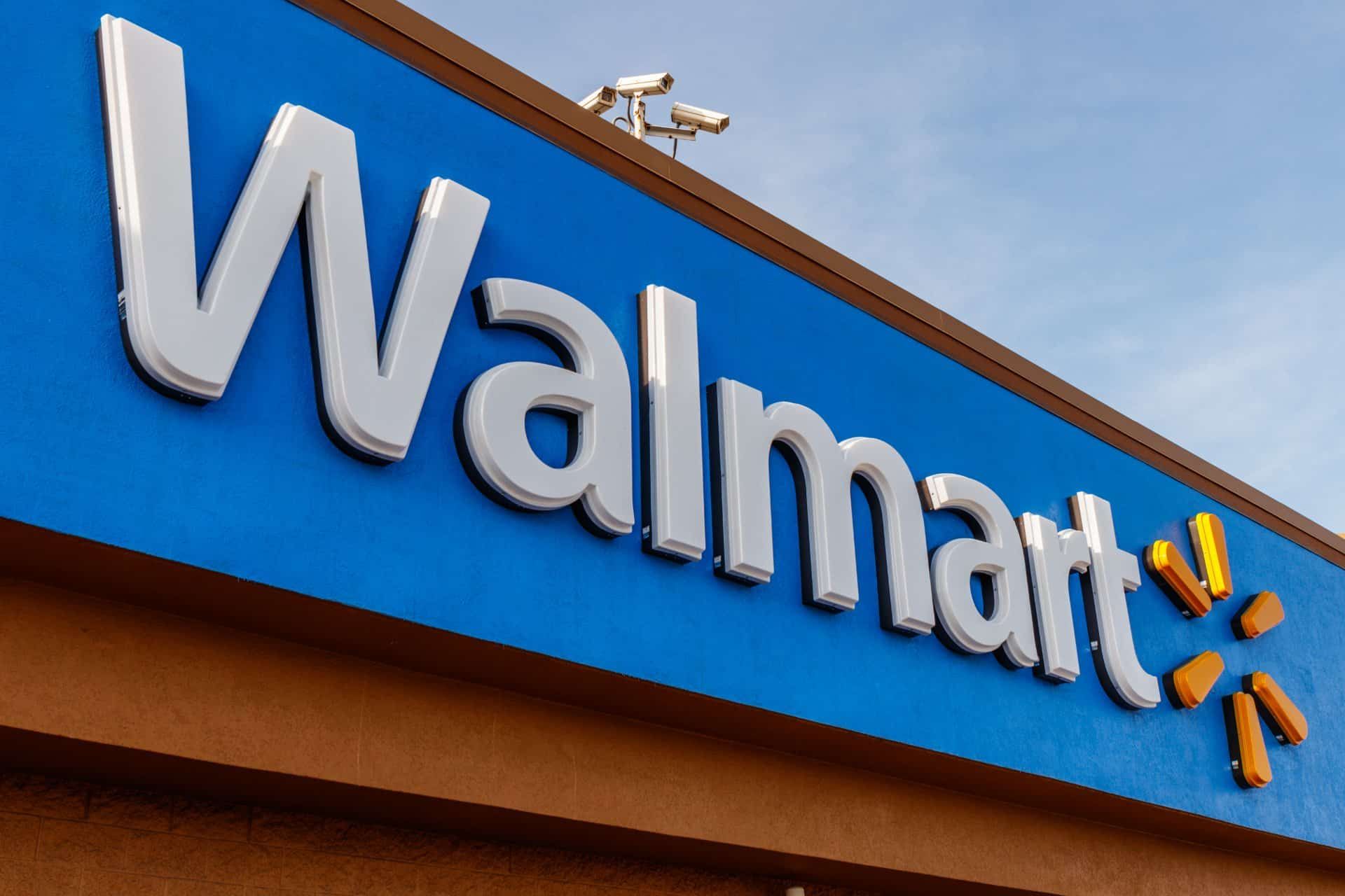 Walmart sign on storefront - Walmart equate