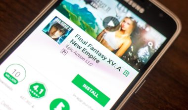 Final Fantasy XV is seen in the Google Play app store