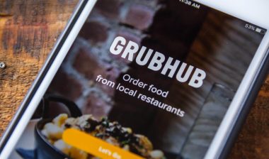 Grubhub app screen on a smartphone - grubhub partner