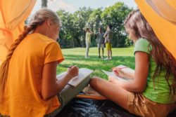 children at boy/girl scout camp