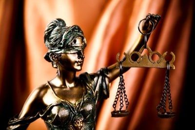 Bronze Lady Justice statue - LGBTQ rights