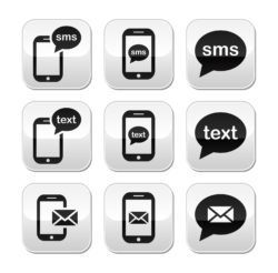 mobile text and mail icons