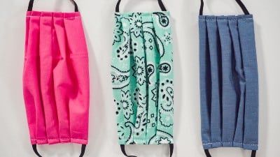 Three face masks in various colors and patterns - sales tax