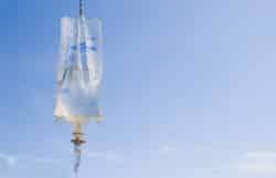 IV saline solution bag