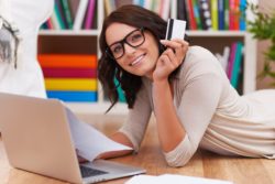 Woman shopping online