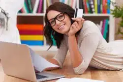 Woman shopping online