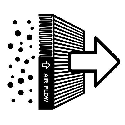 Diagram of air flow through a filter - Molekule air purifiers