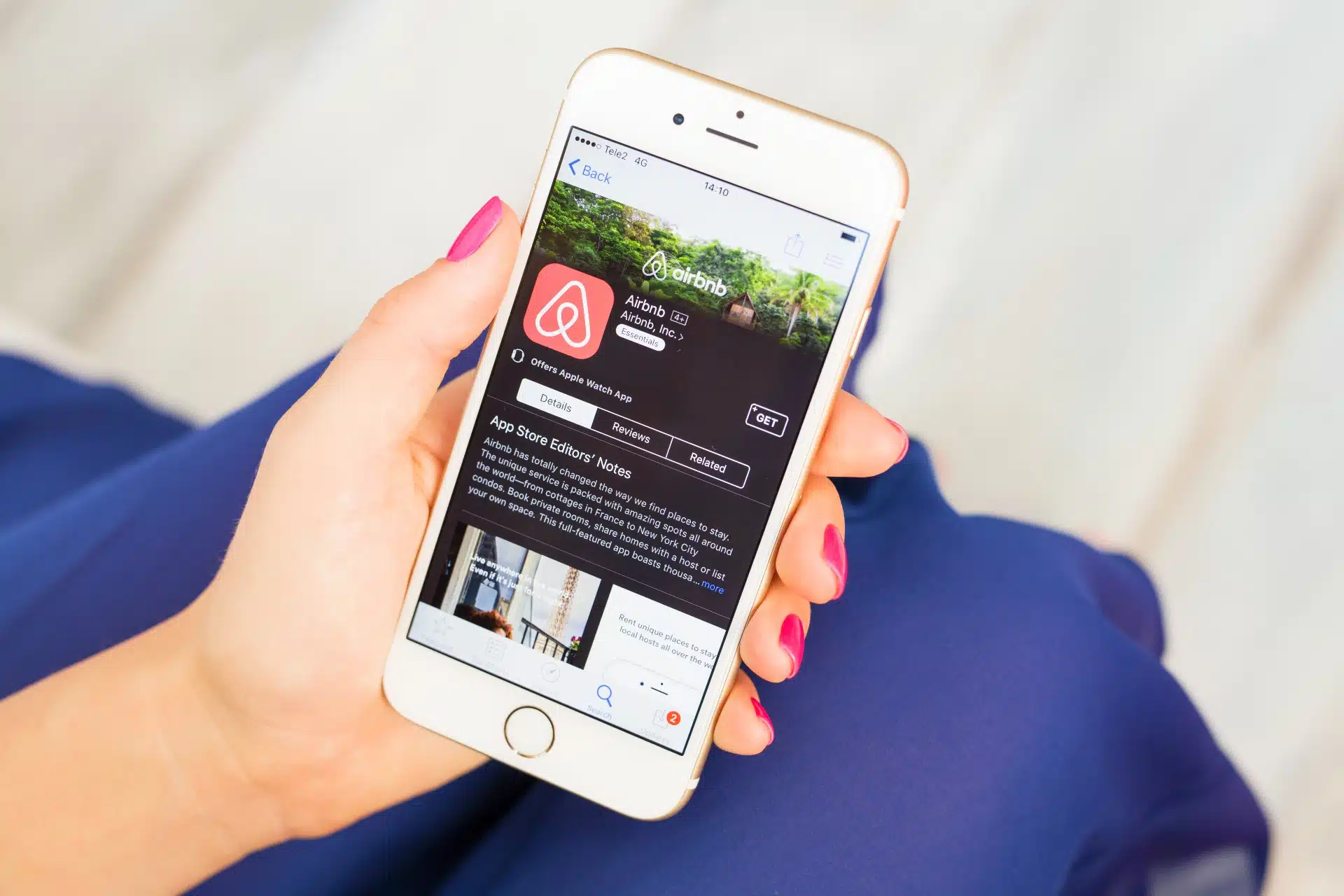 Airbnb app download screen on smartphone - airbnb host
