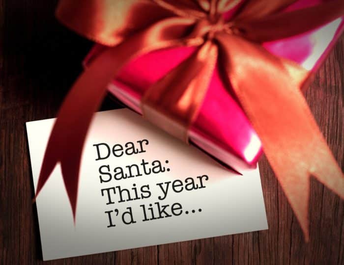 gift box with dear santa note on it