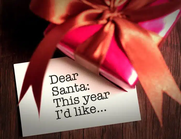 gift box with dear santa note on it