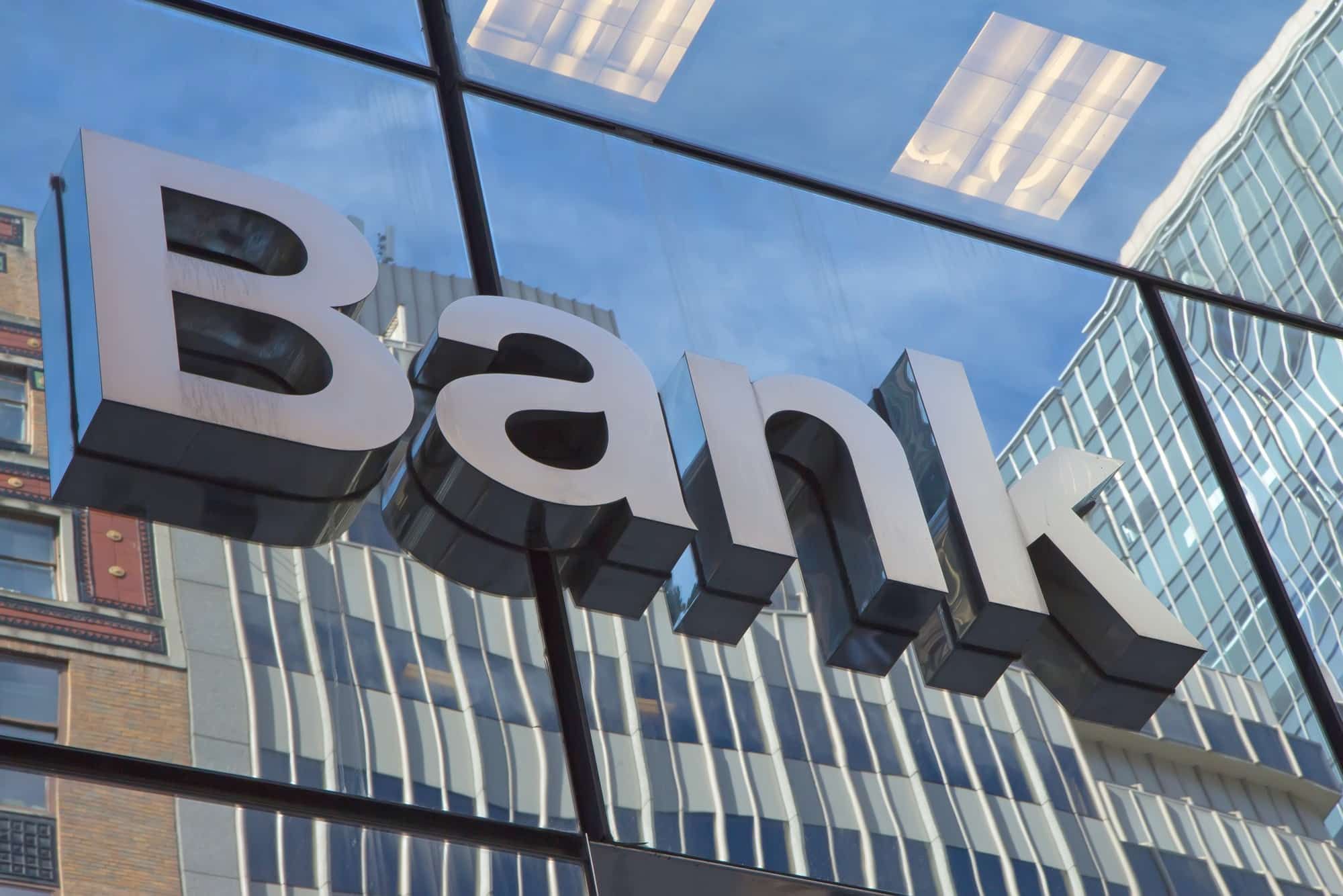 Large bank building