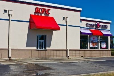 The drive-thru window on a combination KFC and Taco Bell - fingerprint database