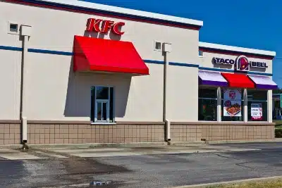 The drive-thru window on a combination KFC and Taco Bell - fingerprint database